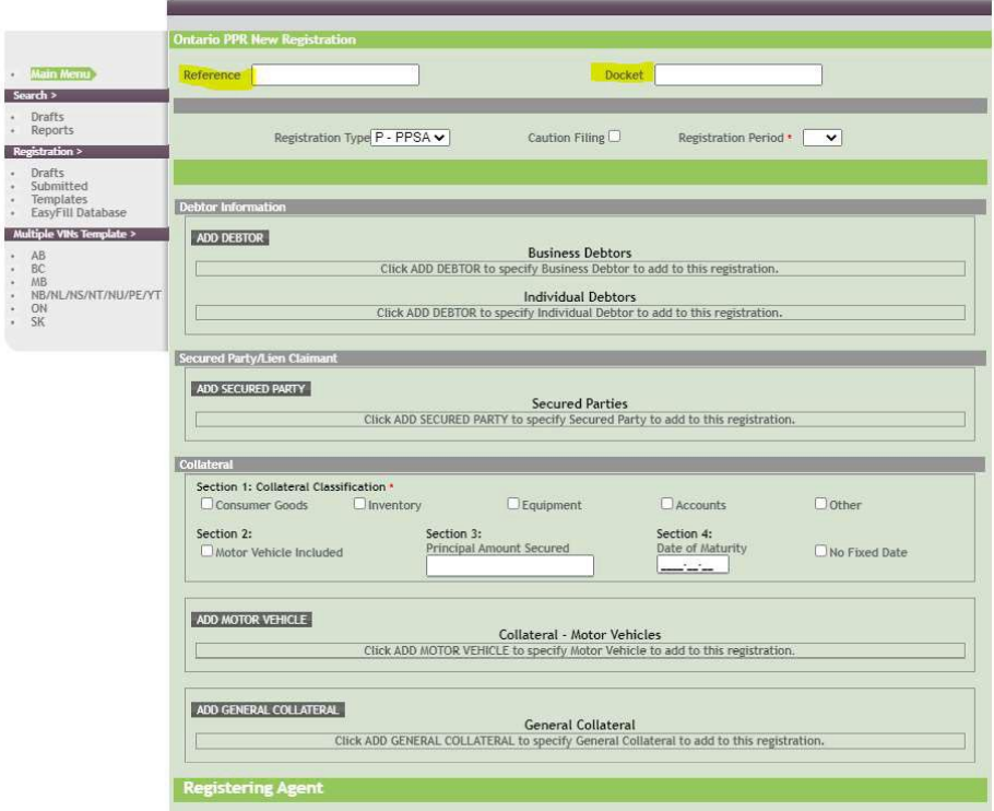 PPSA - How to File a New Registration